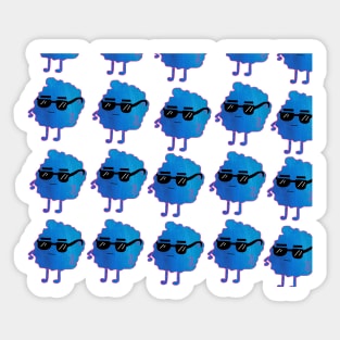 Blue Monster Pattern Sticker